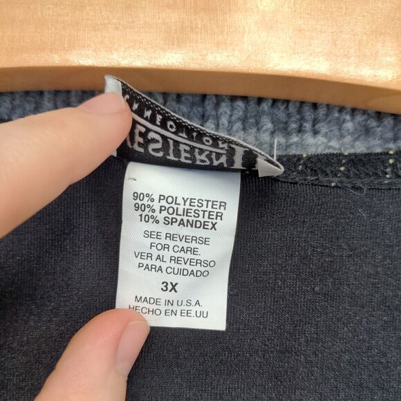 Western Connection II Women's Knit Top Black Yellow Plus Size 3X Short Sleeve - Picture 9 of 12